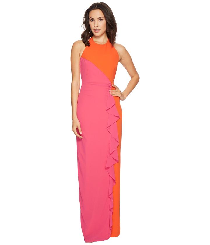 Nicole Miller - Paolina Heavy Tech Crepe Cross-back Gown