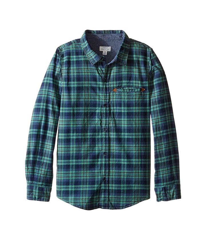 Pumpkin Patch Kids - Green Checked Long Sleeve Shirt