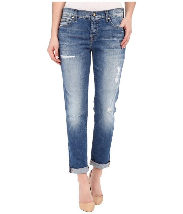 7 For All Mankind - Josefina W/ Destroy In Bright Bluebell
