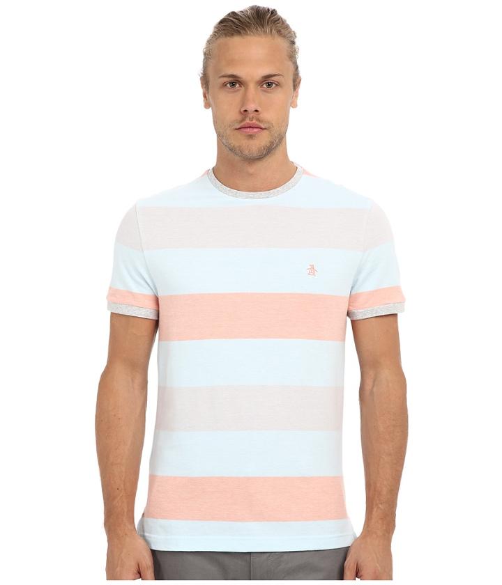 Original Penguin - Short Sleeve Birdseye Color Block Long Line Tee