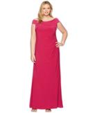 Adrianna Papell - Plus Size Off The Shoulder Stretch Jersey Long Gown
