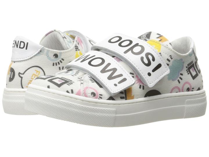 Fendi Kids - Printed Hook And Loop Sneakers