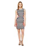 Tahari By Asl - Stripes And Florals Sheath Dress
