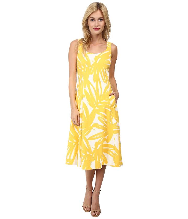 Donna Morgan Pique Knit Sleeveless Scoop Midi Dress