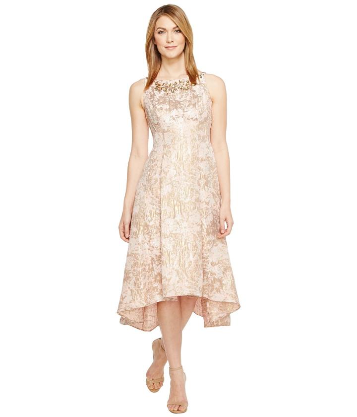 Adrianna Papell - Metallic Jacquard Fit Flare Dress