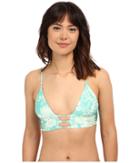 Amuse Society - Tyler Floral Longline Top W/ Adjustable Lace-up Back