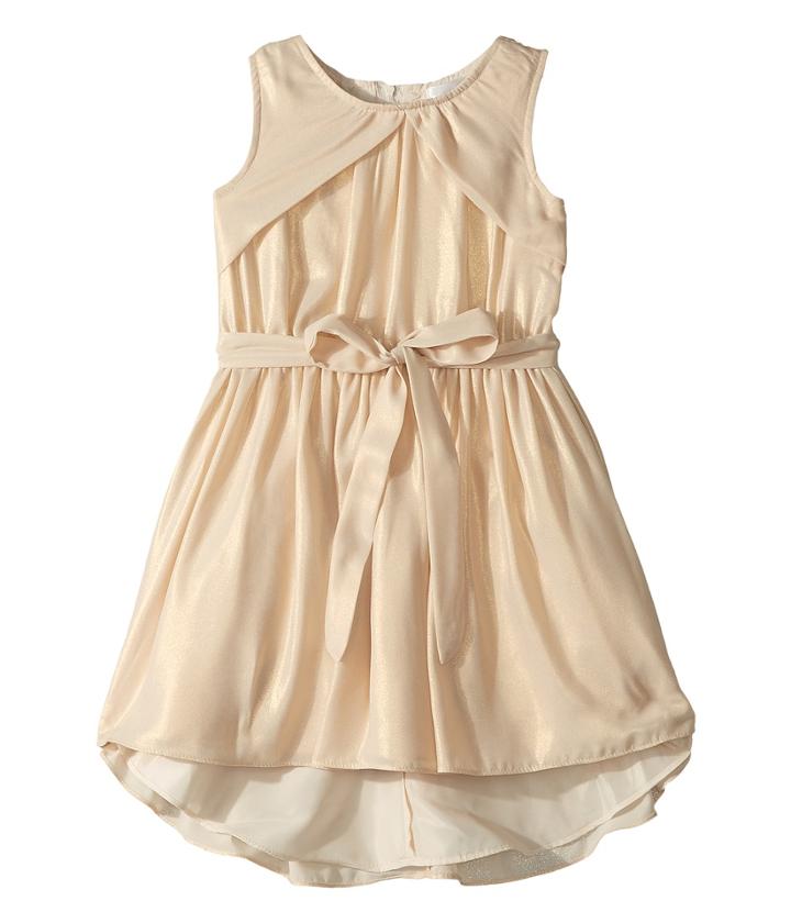 Us Angels - Sleeveless Folded Bodice Foiled Chiffon Dress