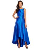 Adrianna Papell - High-low Halter Mikado Gown