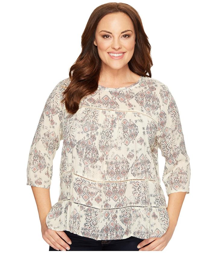 Lucky Brand - Plus Size Raw Edge Top