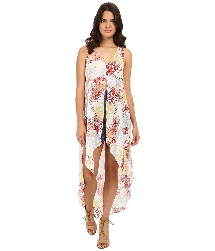 Jack By Bb Dakota - Verona Printed Crepe De Chine Vest And Ladder Tape Trim