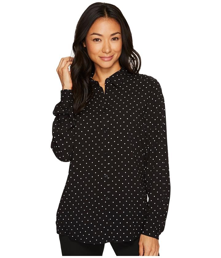 Fdj French Dressing Jeans - Pindot Print Long Sleeve Blouse
