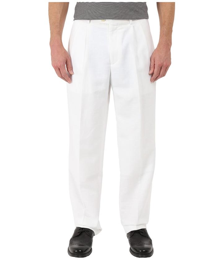 Perry Ellis Portfolio - Portfolio Classic Fit Double Pleated Washable Linen Pants