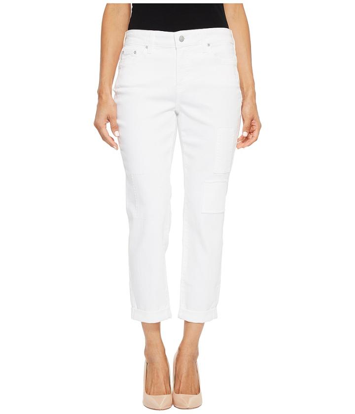 Nydj Petite - Petite Boyfriend W/ Patchwork In White