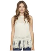 Michael Stars - Cotton Slub Split Back Fringe Tank Top
