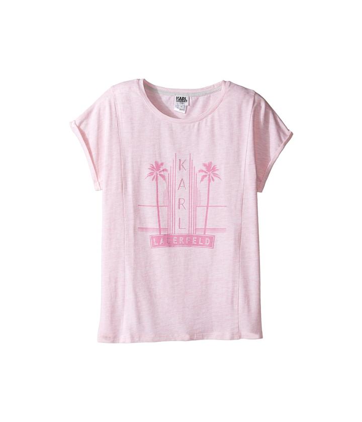 Karl Lagerfeld Kids - Short Sleeve Melange Jersey Tee W/ Miami Print