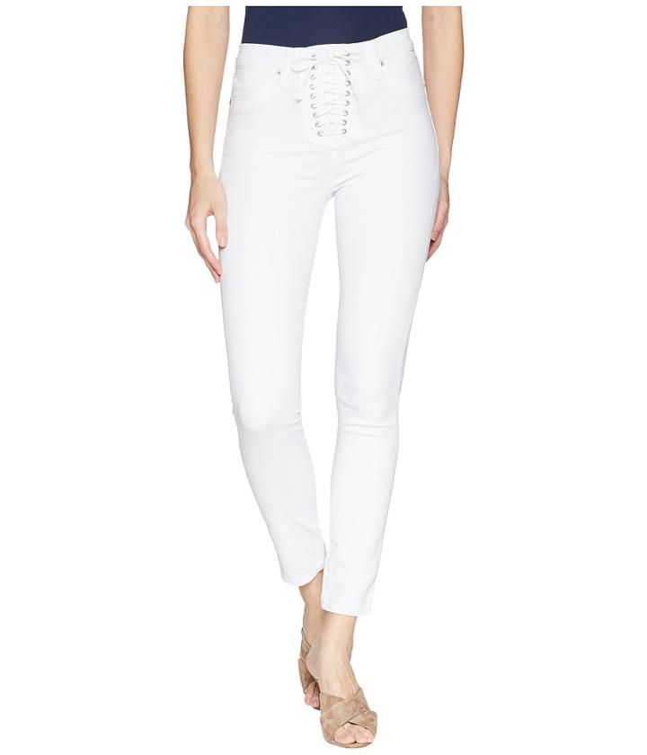 Hudson - Bullocks High-rise Lace-up Skinny Jeans In Optical White