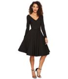 Unique Vintage - Long Sleeve Maude Swing Dress