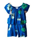 Chloe Kids - Viscose Short Overalls With Flowers Print