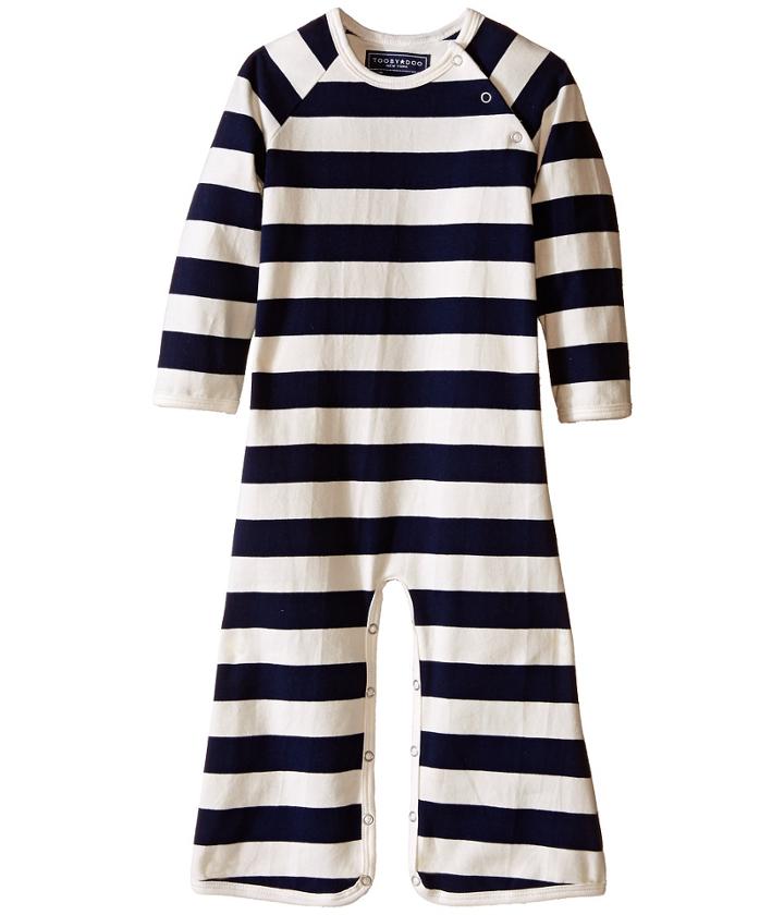 Toobydoo - Navy/white Long Sleeve Bootcut Jumpsuit