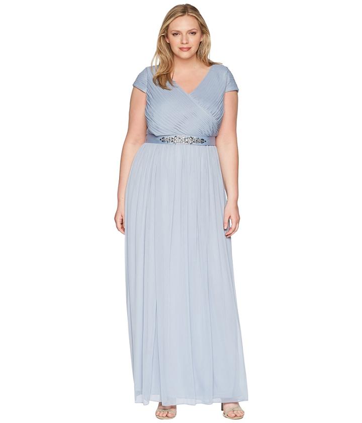 Adrianna Papell - Plus Size Long Shirred Dress
