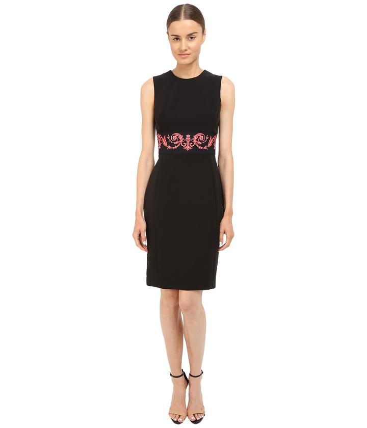 Versace Collection - Tubino Dress With Pink Wasted Print