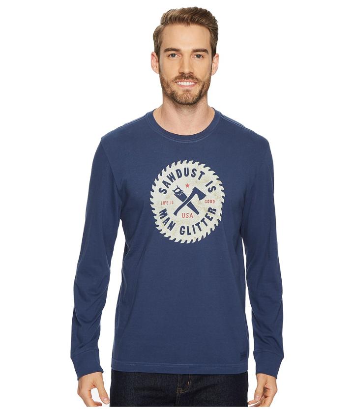 Life Is Good - Man Glitter Long Sleeve Crusher Tee