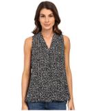 Vince Camuto - Sleeveless Speckle Pop V Blouse W/ Front Pleat