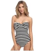 Kate Spade New York - Georgica Beach Stripes Bandeau Maillot W/ Removable Soft Cups And Straps