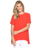 Vince Camuto - Short Sleeve High-low Hem Textured Blouse