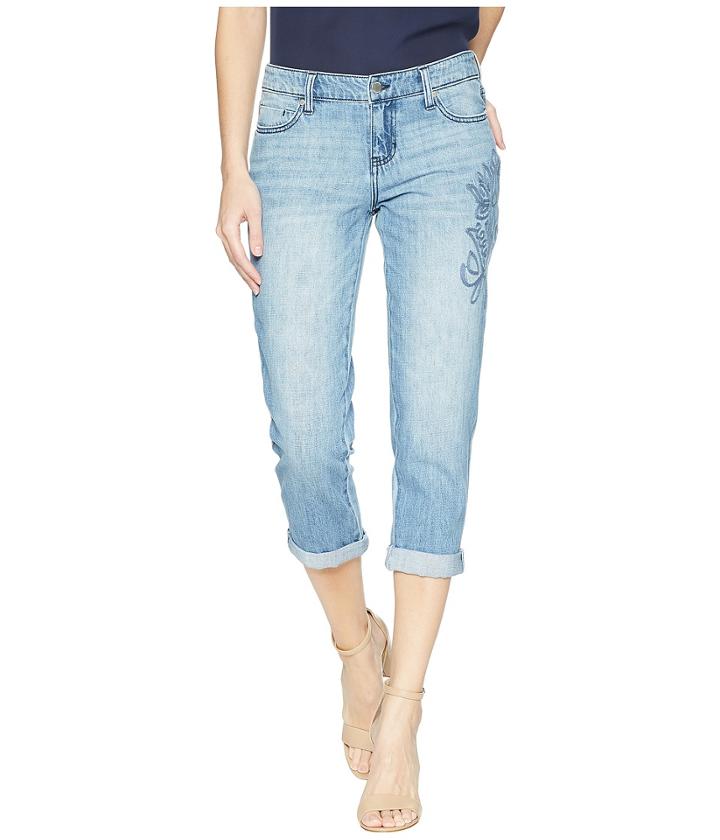 Liverpool - Petite Cameron Relaxed Crop Boyfriend In A Classic Soft Rigid Denim In Skyline