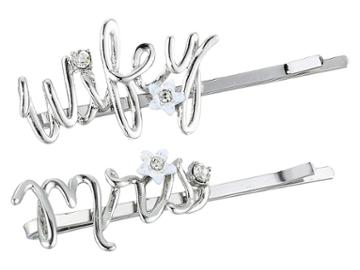 Betsey Johnson - Blue By Betsey Johnson Mrs And Wifey Flower Hair Pin Set