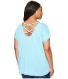 Allen Allen - Plus Size Double Cross Back Tee