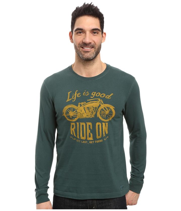 Life Is Good - Ride On Motorcycle Long Sleeve Crusher Tee