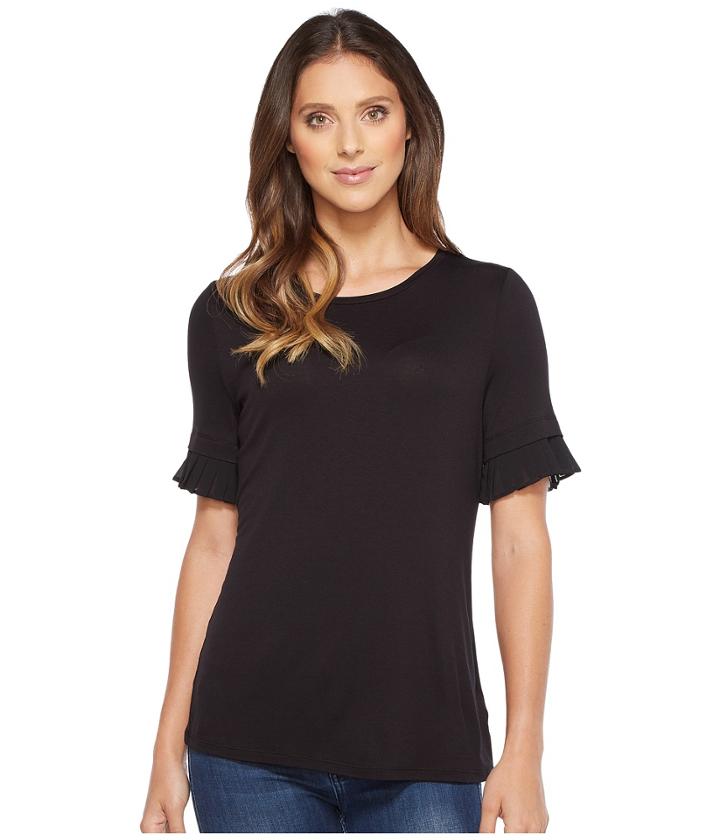 Michael Michael Kors - Woven Pleated Sleeve Tee