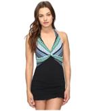 Jantzen - Geo Graphic Stripe Halter Swimdress One-piece