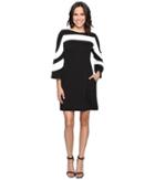 Christin Michaels - Erin Bell Sleeve A-line Crepe Dress