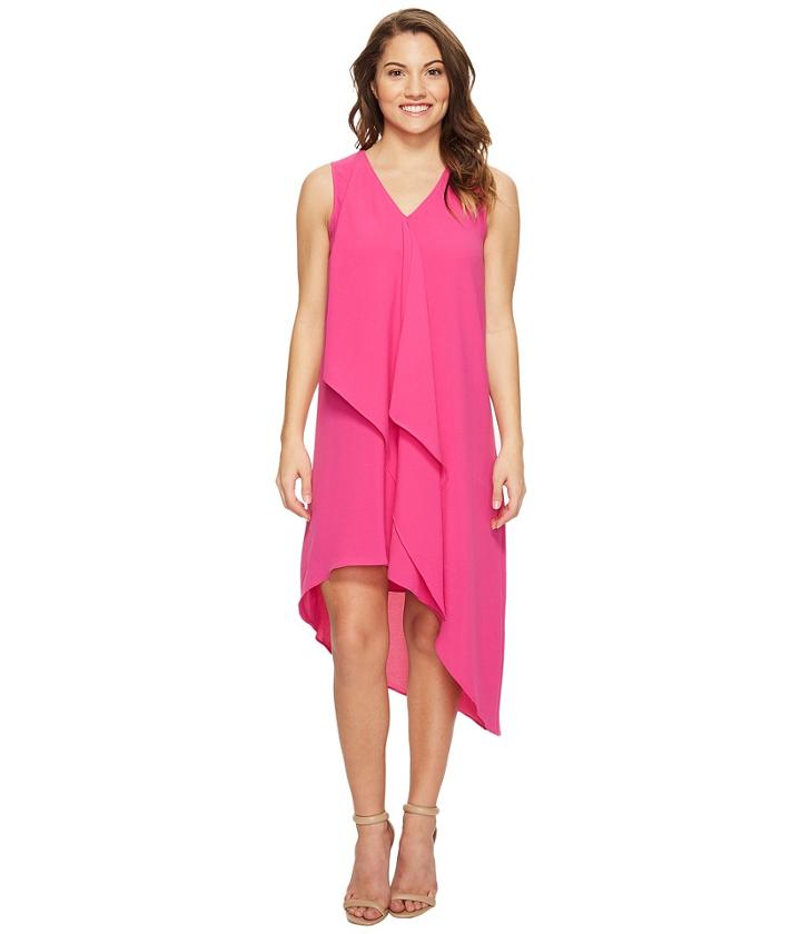 Adrianna Papell - Petite Asymmetrical Front Drape Dress