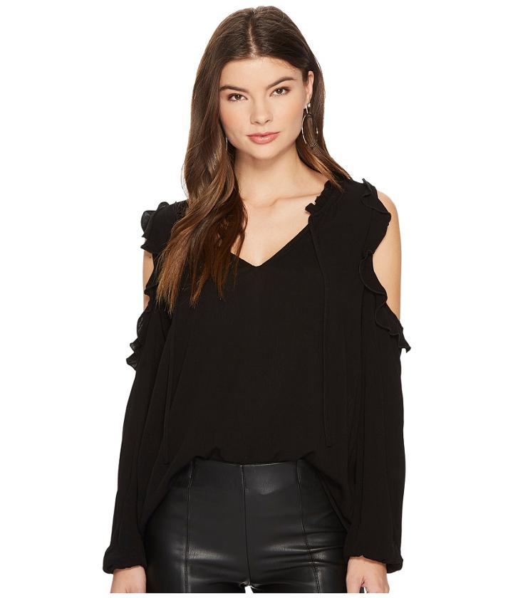 Jack By Bb Dakota - Ann Crinkle Rayon Cold-shoulder Top