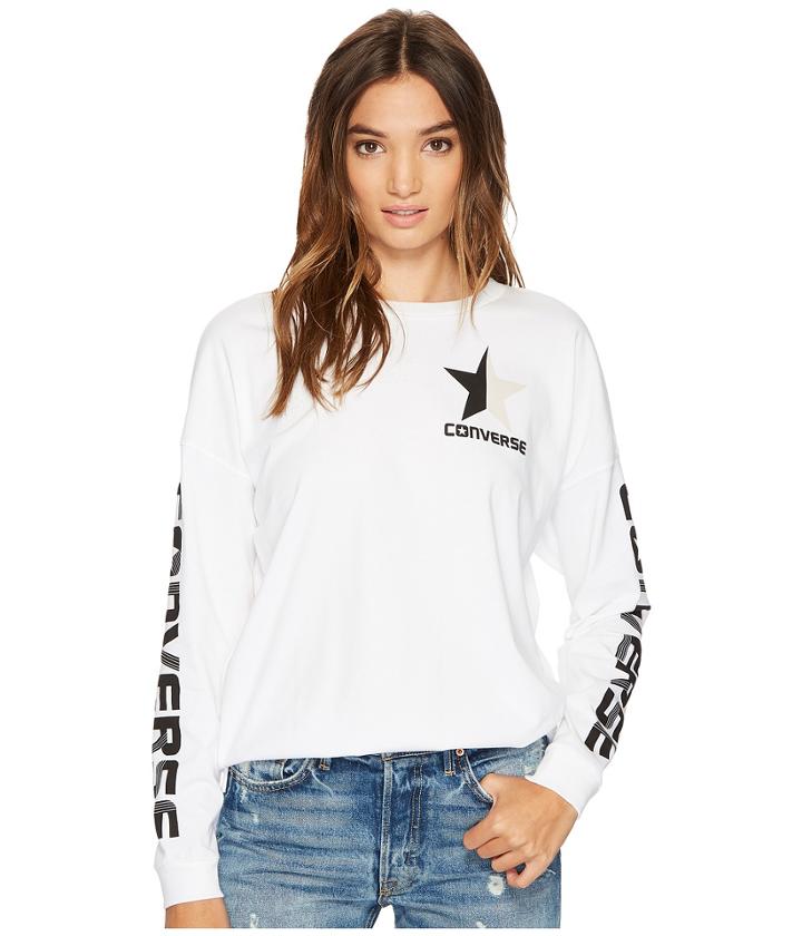 Converse - Split Star Wordmark Long Sleeve Crew Tee