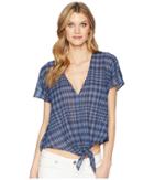 Lucky Brand - Plaid Tie Top