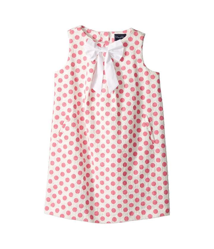 Oscar De La Renta Childrenswear - Dots On Tweed Pleat Bow Dress