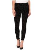 7 For All Mankind - The Ankle Skinny W/ Contour Waist Band In Black Velveteen Paisley
