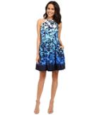 Vince Camuto - Printed Scuba Sleeveless Fit And Flare