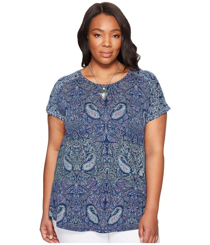 Lucky Brand - Plus Size Paisley Printed Tee