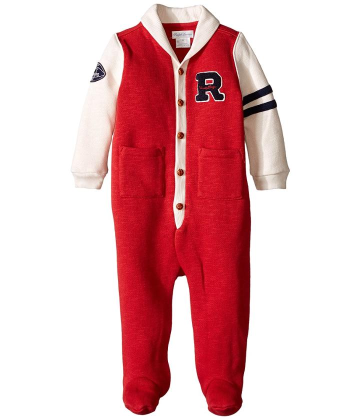 Ralph Lauren Baby - Fleece Shawl One-piece Coveralls