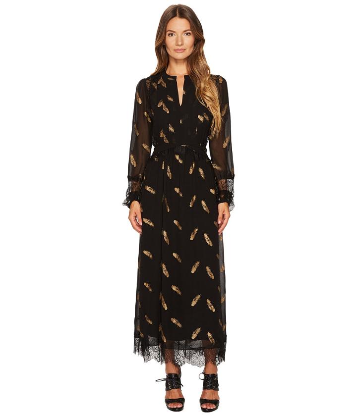 The Kooples - Long Long Sleeve Dress With Lace Stripe Details