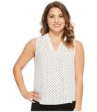 Vince Camuto Specialty Size - Petite Sleeveless Poetic Dots V-neck Blouse