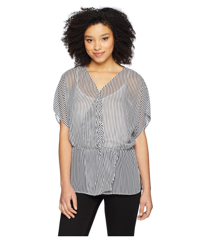 Vince Camuto - Drop Shoulder Island Pinstripe Cinch Waist Blouse