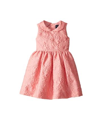 Oscar De La Renta Childrenswear - Bubble Flower Jacquard Gathered Sleeve Dress