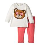 Moschino Kids - Teddy Bear Heart Eyes T-shirt Leggings Set